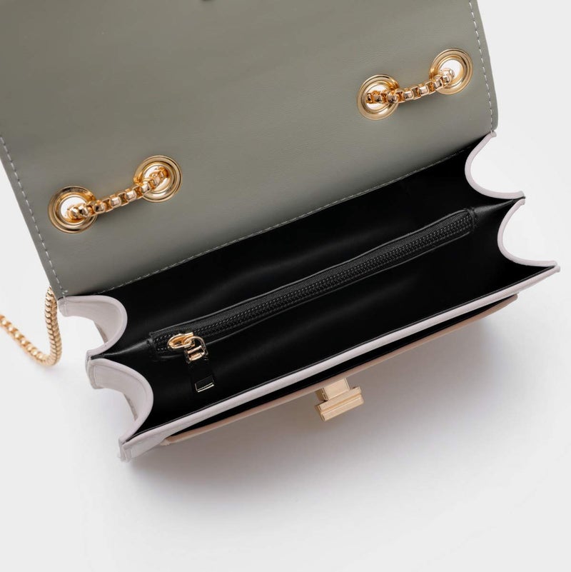 TOP BAND Crossbody Bags for Women Leather Cross Body Purses Cute Color-Block Designer Handbags Shoulder Bag Medium Size Green - Image 5